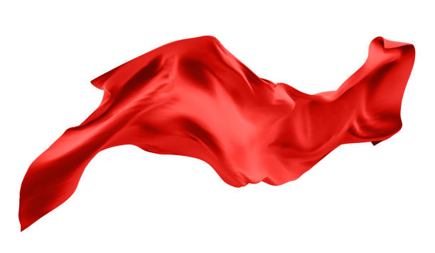 istock Flying Red Silk Fabric Isolated on White Background. Wave Smooth Silk Or Satin Fabric For Grand Opening Ceremony Or Any Other Occasion. 3D Rendered. 2073439068