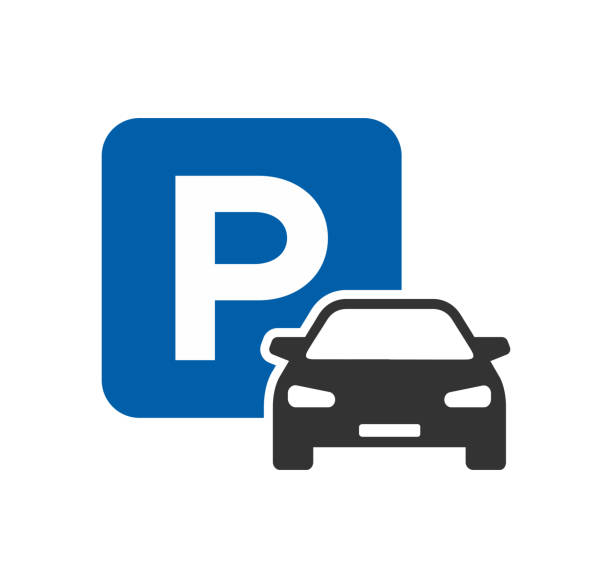 car parking icon - parken stock-grafiken, -clipart, -cartoons und -symbole