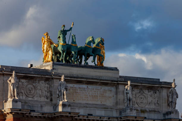 The Arc de Triomphe de Carrousel in Paris France, in the Jardin des Tuileries.