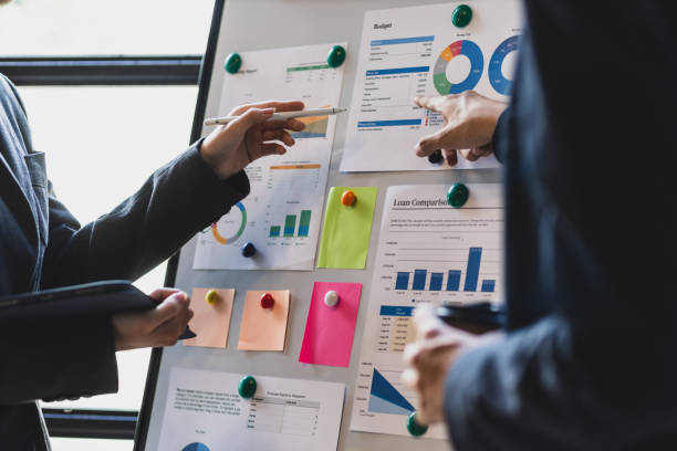 istock Business meetings, brainstorming presentations and discussions exchange ideas with colleagues in the organization. Investment strategy analysis and business planning. 2073485982
