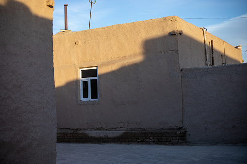 normal house inside the Fortress, Khiva, the Khoresm agricultural oasis, Citadel.