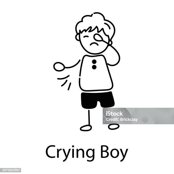Crying Boy Frame Crying Boy Stock Illustration - Download Image Now - Avatar, Child ...