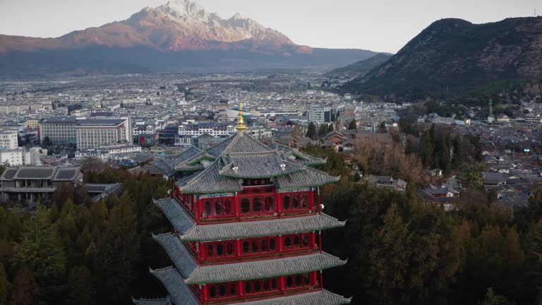 Aerial view of Lijiang Old Town,Yunnan,China.