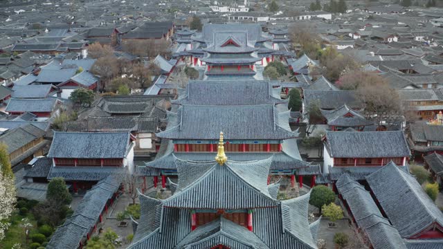 Aerial view of Lijiang Old Town,Yunnan,China.