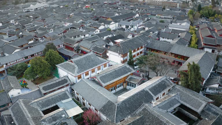 Aerial view of Lijiang Old Town,Yunnan,China.