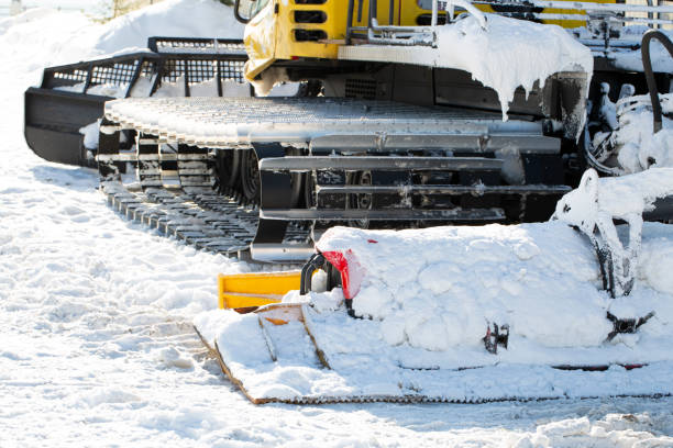 Tractor Snowmobile on tracks. Cross-country vehicles.