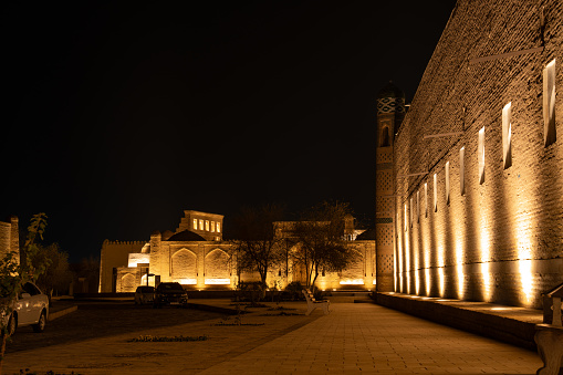 nightlife in the Fortress inside, Khiva, the Khoresm agricultural oasis, Citadel.