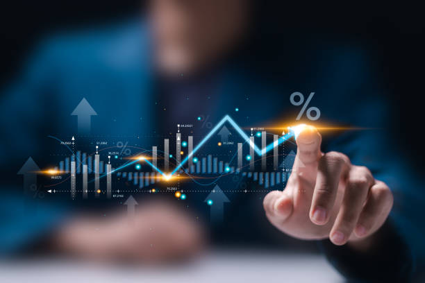 istock Interest rate and dividend concept, Businessman touching analyzing the economic growth graph for investment growth. business financial investment, business growth, income, marketing and profit. 2073591237