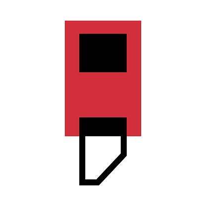 Semicolon with Red Rectangle Geometric Shape as Punctuation Mark Vector Illustration. Typographical Symbol and Sign for Correct Understanding of Written Text