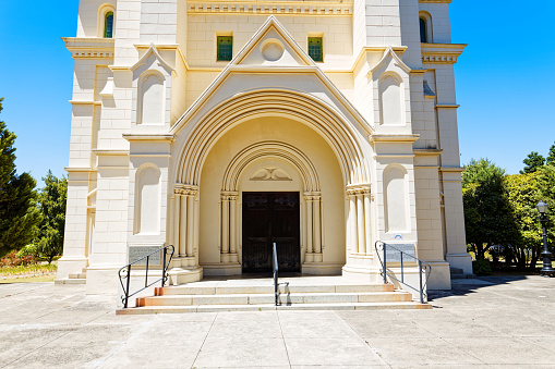 The entrance of the Strooidak church built in 1805 in Paarl, Western Cape, South Africa.