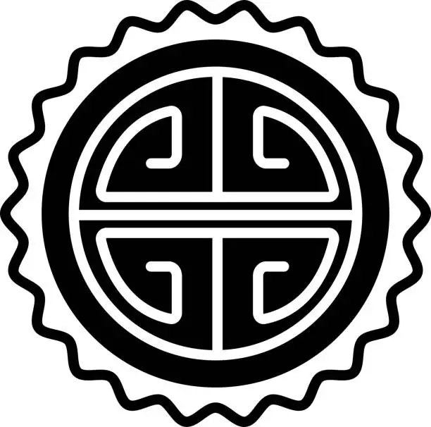 Vector illustration of Moon Cake glyph and line vector illustration