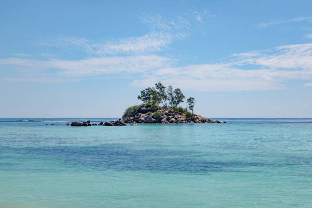 a very little island in the sun near mahé island, seychelles, indian ocean islands.