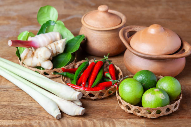 istock tom yum spicy soup ingredient on wooden rustic background 2073793802