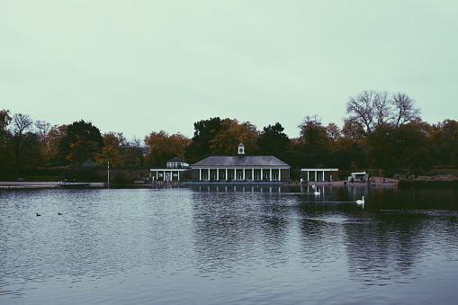 lake located in Hyde Park in central London, England, on October 24, 2017