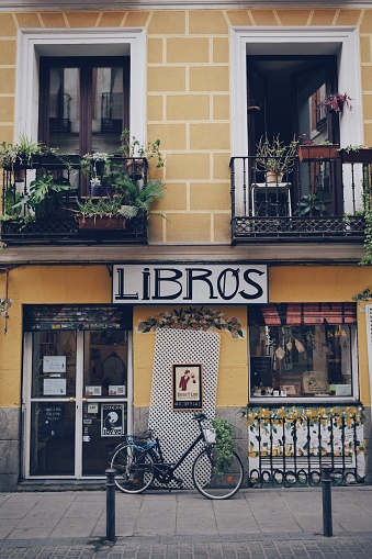 small book store in the malasaña neighborhood of Madrid in Spain on September 21, 2021