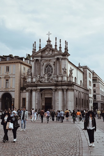 Church located in Piazza San Carlo in Turin in Italy. May 8, 2022