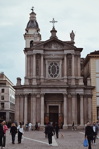 Church located in Piazza San Carlo in Turin in Italy. May 8, 2022