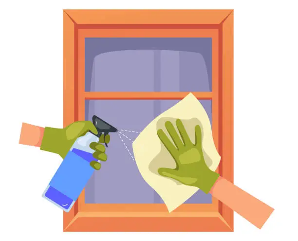 Vector illustration of People hand washing cleaning house concept. Vector flat graphic design cartoon illustration