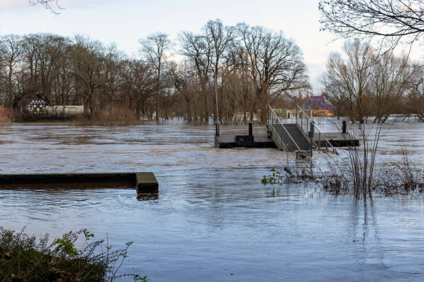 istock Flood from the river Weser in Minden, NRW, Germany 2073989793