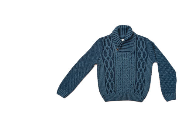 istock Stylish style blue color men's sweater isolated on white background with space for text 2073991449