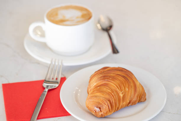 Croissant and cup of coffee