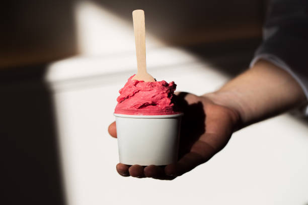 istock Scoop of Cherry Gelato in a cup 2074073371