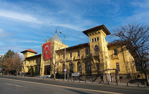 Ulus, Ankara Türkiye - March 10 2024: Historic Ankara Palace opened as museum. Ankara Palas