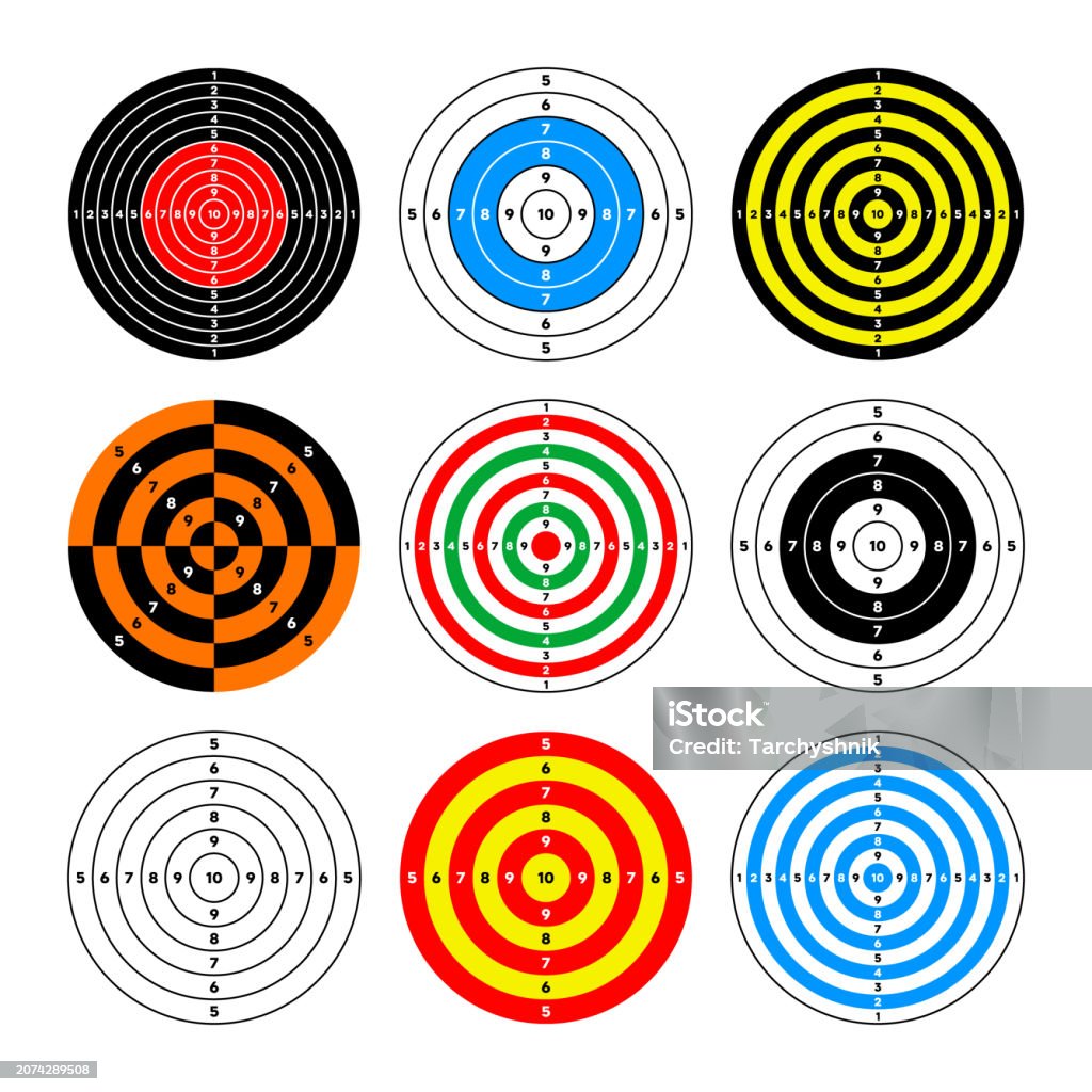 Range Paper Targets Ruler Shooting Range Paper Targets Round Target With Divisions Marks And ...