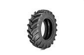 black tractor tire on white background