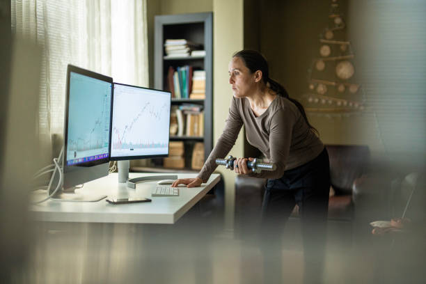 istock Stock Trading & Express Workout. Investing while Studying Stock Markets. 2074435660