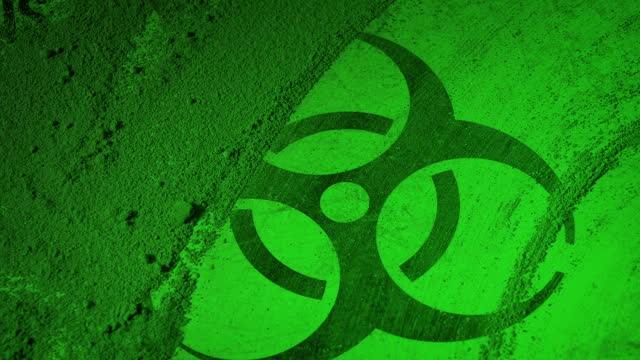Bio-Hazard Sign Found Under Debri In Green Radiation Glow