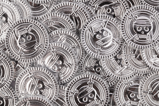 pirate silver coins background