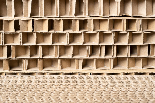 istock Cardboard packing material. corrugated paper sheets made from cellulose. 2074477142