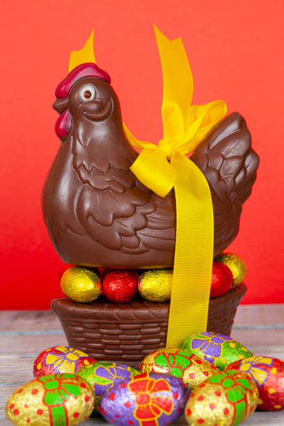 Chocolated Easter eggs wrapped in colorful foils.