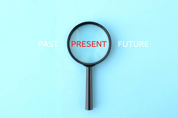 istock Magnifying glass with PAST, PREAENT and FUTURE word 2074570413