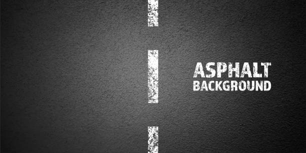 istock Asphalt road with white cracked lane marking, concrete highway surface, texture. Street traffic line, road dividing strip. Pattern with grainy structure, grunge stone background. Vector illustration 2074584756