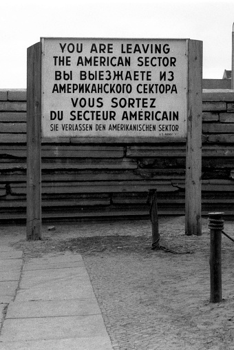 Information sign on the Berlin Wall on Zimmerstrasse in Kreuzberg.