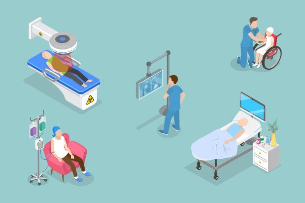 3D Isometric Flat Vector Conceptual Illustration of Oncology 3D Isometric Flat Vector Conceptual Illustration of Oncology, Hospital Diagnostic Tools oncology stock illustrations