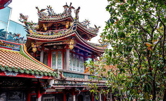 Exterior view of the Longshan Buddhist Temple in Taipei