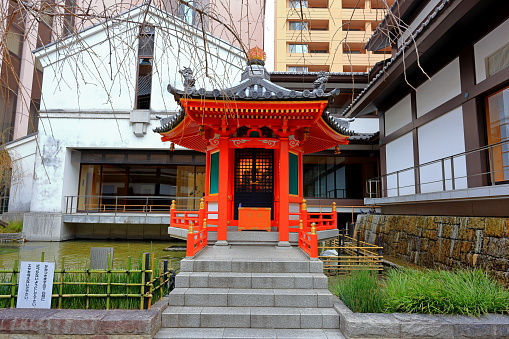Saga, Japan - July 20, 2022: Yutoku Inari Shrine was built in 17th century, this well-known temple has scenic views and a popular new year festival.