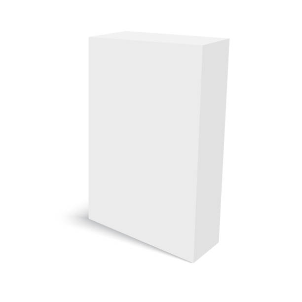 realistyczna makieta pudełek kartonowych. może być stosowany do żywności, kosmetyków, oprogramowania itp. wektor - cardboard box white background paper closed stock illustrations