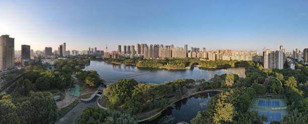 Foshan cityscape of central leisure park