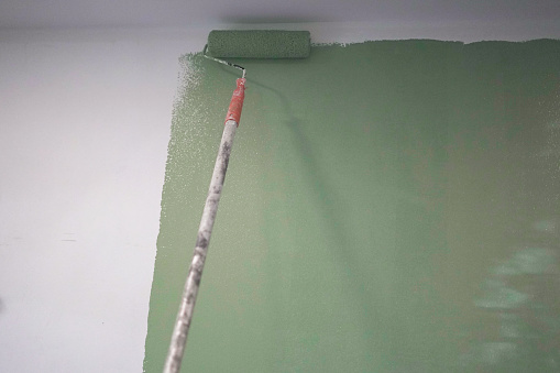 Paint the walls of the house, green panel wall