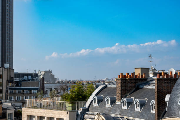 Paris, France, 13th of September 2023,  A cityscape with rooftops of classic parisian architecture,