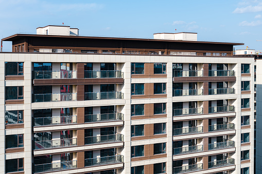 Residential buildings in the city on a sunny day