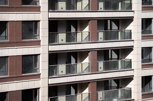 Residential buildings in the city on a sunny day