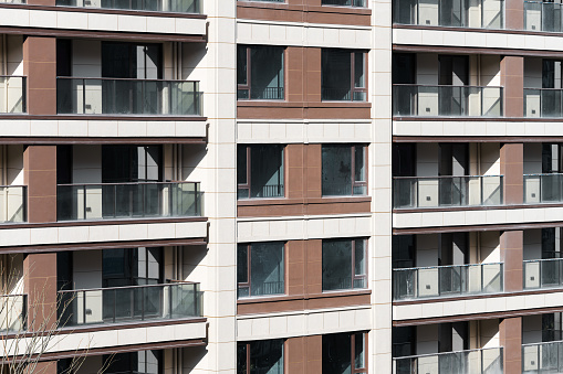 Architectural details of modern apartment building.