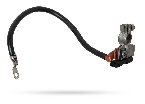 istock Automotive wiring harness with negative battery terminal and squib for disconnection in case of an accident. Vehicle security systems. 2074944801