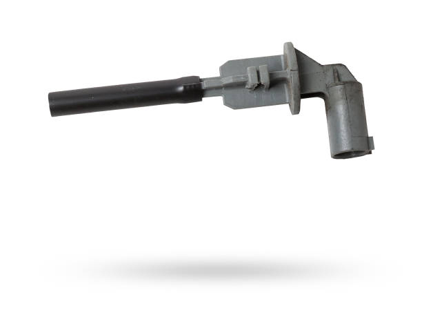 istock The coolant level sensor is black on a white background with metal elements, it is installed on the expansion tank or washer tank. 2074949038