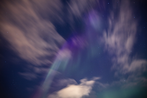Northern lights (Aurora Borealis) Arctic circle, Hammerfest - Norway.